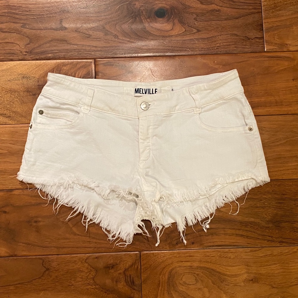 Brandy Melville White Stretch Denim Shorts
